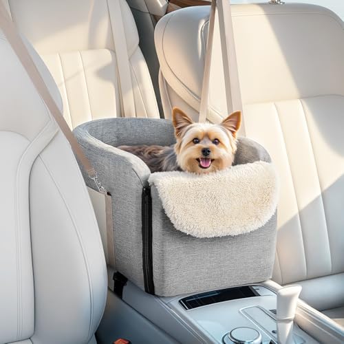 VavoPaw Hundeautositze für Kleine Hunde, Mittelkonsole Hundeautositz mit Rutschfestem Boden und Staufach, Hundebett für Welpen, Kleine Hunde, Katzen unter 12 Pfund, Grau VavoPaw Hundeautositze für Kleine Hunde, Mittelkonsole Hundeautositz mit Rutschfestem Boden und Staufach, Hundebett für Welpen, Kleine Hunde, Katzen unter 12 Pfund, Grau von VavoPaw