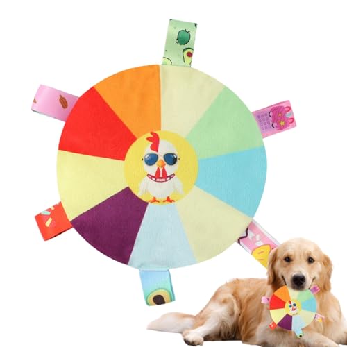 Plüsch-Kauspielzeug für Hunde, Plüsch-Hundespielzeug für mittelgroße Hunde - Quietschendes Zahnreinigungsspielzeug für Hunde | Lustiges, scheibenförmiges, quietschendes Kauspielzeug für Hunde, Haustie von Vbnuyhim