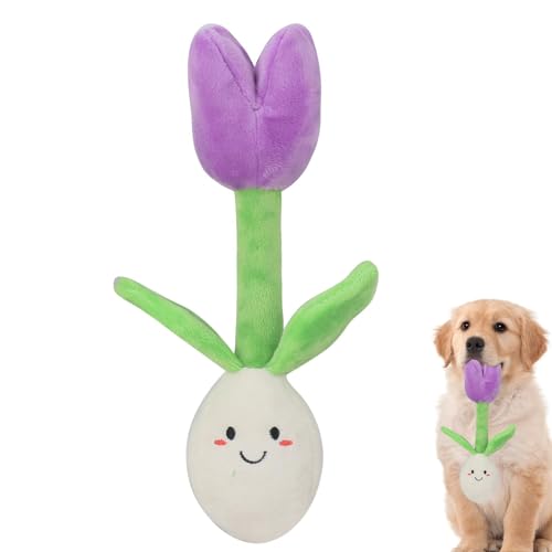 Vbnuyhim Dog Treat Plush Toy - Dog Slow Feeding Treat Toy | Cartoon Flower Shape Chewing Plush Tething Toy for Pets Cat Dog von Vbnuyhim