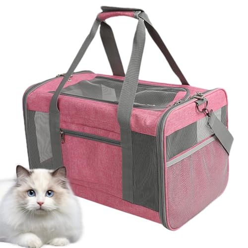 Vbnuyhim Haustier-Reisetasche, verstellbare Tier-Reisetasche, kompakte Hundebox, 2-Wege-Eingang, Katzenzubehör, Oxford-Stoff, gut belüftetes Design für Indoor-Katzen von Vbnuyhim