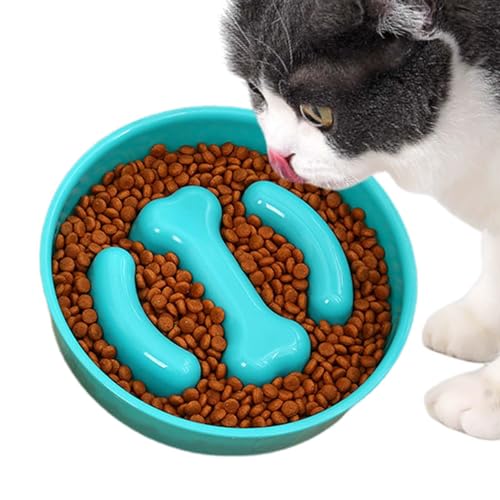 Vbnuyhim Pet Slow Food Bowl | Pet Cat Futternapf Hund Slow Food Feeder - Rutschfeste Unterseite Pet Slow Feeder Dish für gesunde Ernährung für gewürfeltes Huhn, Rindfleisch Jerky von Vbnuyhim