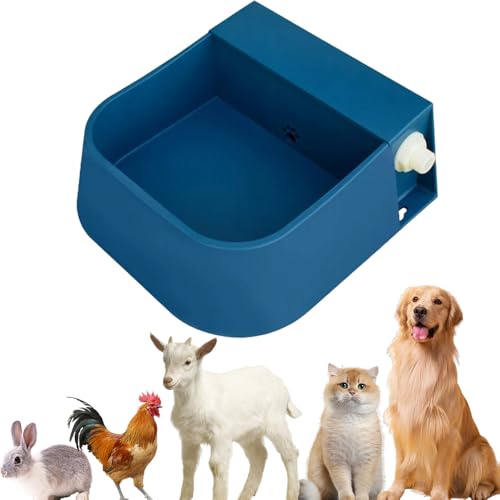 Automatischer Tier-Trinkwassernapf mit Schwimmerventil, Haustier Automatischer Wasserspender Hund Auto Fill Wassernapf Vieh Float Ventil Wassertrog für Hund Katze Huhn Ziege Trinken, 2L von Vctitil