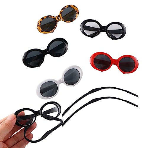 Vctitil 5 Stück Katze Sonnenbrille Hund Sonnenbrille Cosplay Foto Requisiten Geburtstag Party Outdoor Aktivitäten Lustige Haustier Zubehör für kleine Hunde oder Katzen von Vctitil