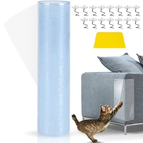 Kratzschutz Sofa Katze, Katzen Anti Kratz Tape 500X20cm, Antikratzfolie Katze Selbstklebend, Kratzschutz Trainingsklebeband, Katze Kratzschutzfolie, Oberflächenschutz Möbel Couch Sofa, Tür, Wand von Vcumter