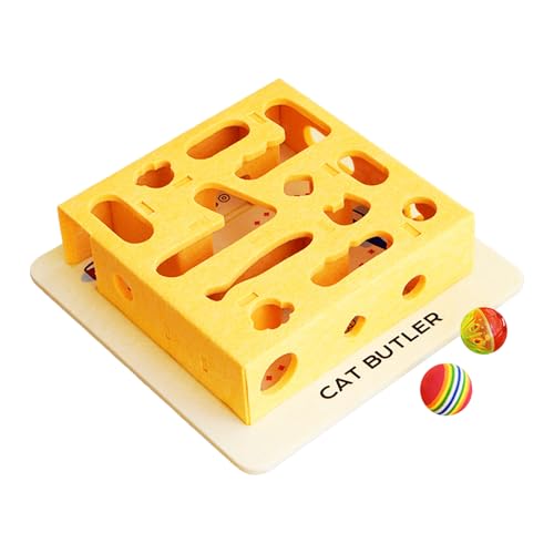 Cat Puzzle Toys, Interactive Felt Maze Box, 13.39x13.39x3.35 Inches Intelligence Feeder with Ball, Fun Treat Dispenser Toys, Mental Stimulation Pet Play Toy for Small Medium Large Kittens and Cats Cat Puzzle Toys, Interactive Felt Maze Box, 13.39x13.39x3.35 Inches Intelligence Feeder with Ball, Fun Treat Dispenser Toys, Mental Stimulation Pet Play Toy for Small Medium Large Kittens and Cats von Veasbuu