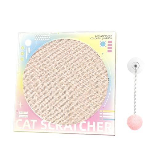 Cat Scratching Board, Classic Record Scratch Pad, Cardboard Cat Scratcher, Catnip Scratching Board, Indoor Cat Scratcher, Record Shape Scratch Pad, Spring Swing Ball Scratcher von Veasbuu