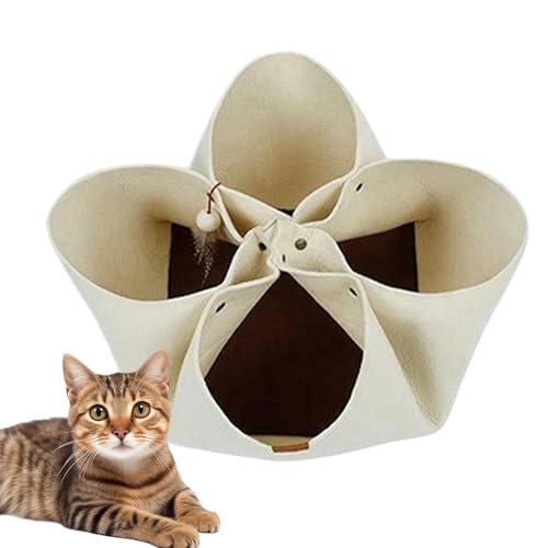 Folding Cat Tunnel, Foldable Kitten Hideplace, Pet Play Tunnel, Interactive Cat Tunnel, Portable Cat Tunnel Cave, Felt Cat Tunnel, Cat Tunnel with Toy Ball, Kitten Play Tunnel, Cat Hideaway Tunnel, von Veasbuu