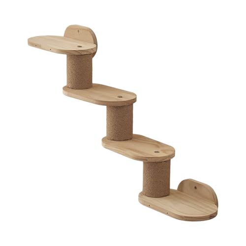 Katzen-Wandregale, Holzmontage, schwimmender Katzenkletterer mit Leiter, 80 x 48 x 15 cm, robuste Spielplatzstation, Indoor-Kätzchenmöbel für Fensterbänke und Decken Katzen-Wandregale, Holzmontage, schwimmender Katzenkletterer mit Leiter, 80 x 48 x 15 cm, robuste Spielplatzstation, Indoor-Kätzchenmöbel für Fensterbänke und Decken von Veasbuu