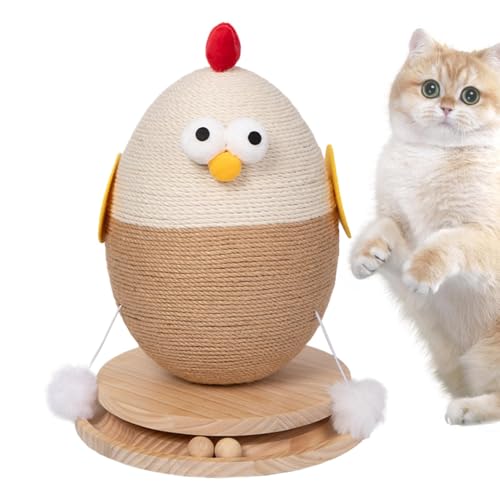 Sisal Cat Scratcher Posts, Rooster Cat Scratching Post, Cat Scratching Toy, Sisal Rope Scratcher, Cat Scratching Post for Kittens, Wooden Base Cat Toy, Medium Cat Scratcher,Cat Furniture Protector von Veasbuu