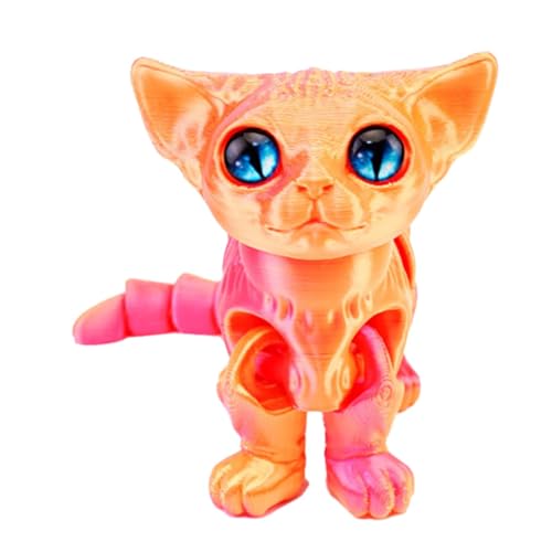 Veasbuu Cat Figurine | Articulated Cat Toy | Printed Animal Toys for Desk, Bedroom, & Living Room | Funny & Portable Relaxing Cat Figure for Bookshelf, Study, Home Decor, Stress Relief von Veasbuu