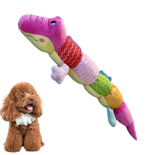 Veasbuu Dog Chew Toy, Interactive Play Pet Toy, Durable Squeaky Toys, Crocodile, Caterpillar, and Lizard Shaped Soft Squeaky Dog Toys, Fun Chew Toy for Small, Medium, and Large Dogs von Veasbuu