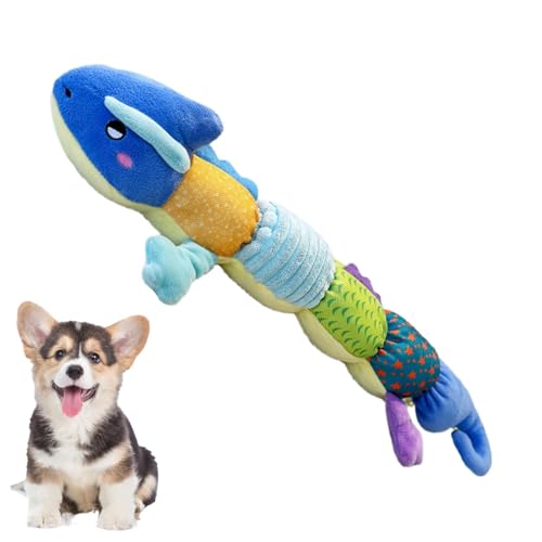 Veasbuu Dog Chew Toy, Interactive Play Pet Toy, Durable Squeaky Toys, Crocodile, Caterpillar, and Lizard Shaped Soft Squeaky Dog Toys, Fun Chew Toy for Small, Medium, and Large Dogs von Veasbuu