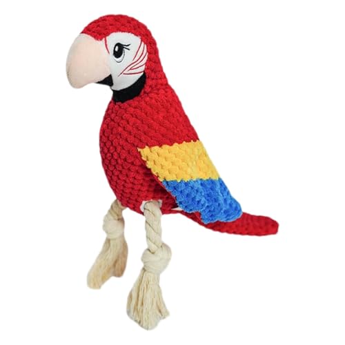 Veasbuu Interactive Dog Plush Toy, Parrot Shape Dog Chew Toy with Squeaker, Plush Squeaky Dog Chew Toy, Dog Parrot Toy, Parrot Chew Toys, Parrot Plush Toy with Squeaker for Dogs von Veasbuu