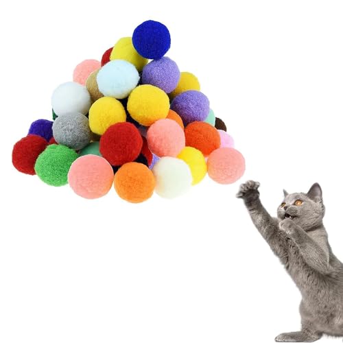 Vebetter Filzbälle für Katzen, 10 Stück Katze Spielzeug Bälle, Katzenspielzeug, Katzenbälle aus Filz, Weiche Katze Bälle, Kätzchen Pom poms Ball, Katze Spielen Spielzeug Indoor, Pompon Ball 5 cm. von Vebetter