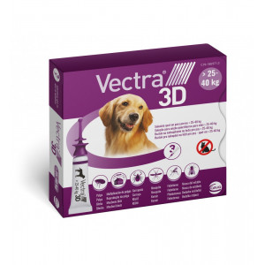 Vectra 3D L Spot-on für Hunde 25 - 40 kg (3 Pipetten) 3 Pipetten von Vectra