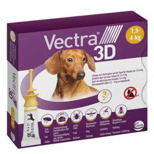 Vectra 3D XS Spot-on für Hunde 1,5 - 4 kg (3 Pipetten) 2 x 3 Pipetten von Vectra