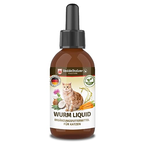 Veddelholzer 50 ml Wurm Liquid. Natürliche Wurmkur Wurmmittel für Katzen gegen alle Würmer. Entwurmungsmittel für Katzen. Katzenzubehör zur Entwurmung Katze. von Veddelholzer