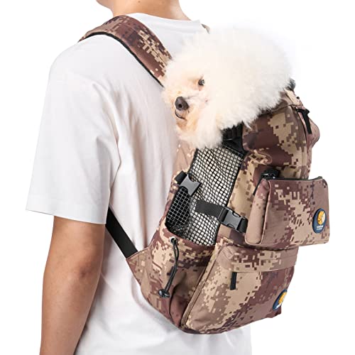 Veehoo Hundetragerucksack, belüfteter Hunde-/Katzenrucksack, verstellbarer Kopf-Out, atmungsaktiv, Welpen-Haustier-Rucksack für kleine, mittelgroße Welpen, Kätzchen, Outdoor-Reisen, Walking, von Veehoo