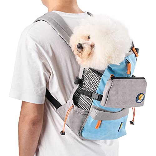 Veehoo Hundetragerucksack, belüfteter Hunde-/Katzenrucksack, verstellbarer Kopf-Out, atmungsaktiv, Welpen-Haustier-Rucksack für kleine, mittelgroße Welpen, Kätzchen, Outdoor-Reisen, Walking, Grau und von Veehoo