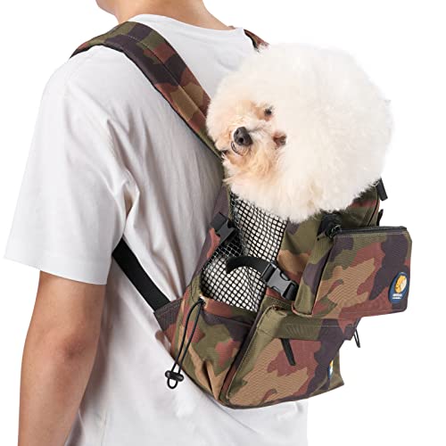 Veehoo Hundetragerucksack, belüfteter Hunde-/Katzenrucksack, verstellbarer Kopf-Out, atmungsaktiv, Welpen-Haustier-Rucksack für kleine, mittelgroße Welpen, Kätzchen, Outdoor-Reisen, Walking, von Veehoo