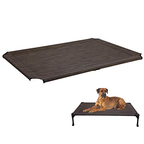 Veehoo Kühl Erhöhte Hundebett Ersatzabdeckung, Hundeliege Outdoor für Klein, Mittelgroße, Grosse Hunde, aus Waschbar & Dauerhaft Textilene Netzstoff, L, Braun von Veehoo