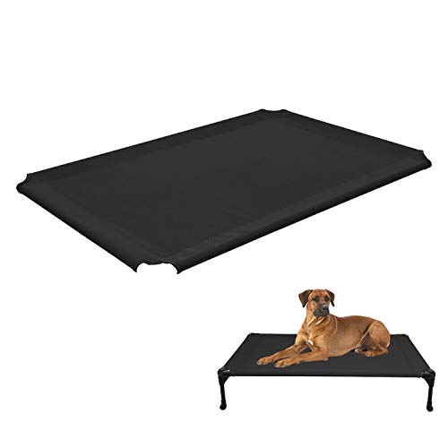 Veehoo Kühl Erhöhte Hundebett Ersatzabdeckung, Hundeliege Outdoor für Klein, Mittelgroße, Grosse Hunde, aus Waschbar & Dauerhaft Textilene Netzstoff, L, Schwarz von Veehoo