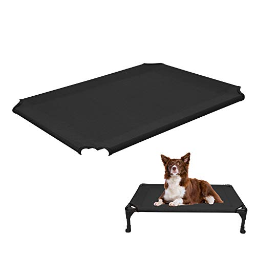 Veehoo Kühl Erhöhte Hundebett Ersatzabdeckung, Hundeliege Outdoor für Klein, Mittelgroße, Grosse Hunde, aus Waschbar & Dauerhaft Textilene Netzstoff, M, Schwarz von Veehoo