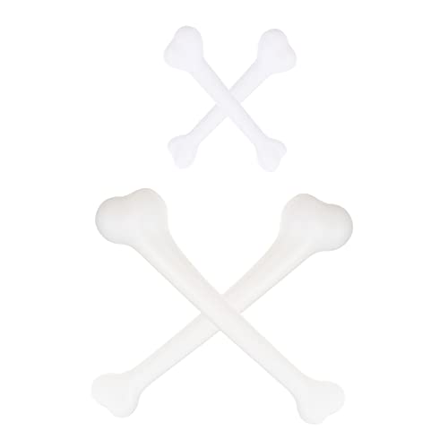 Veemoon 4 Stück Simulierte Menschliche Knochen Plastikknochen Kauspielzeug Für Hunde Skelettkostüm Totenköpfe Knochen Realistische Skelettknochen Aggressive Kauer Weiß Große Knochen Bilden von Veemoon