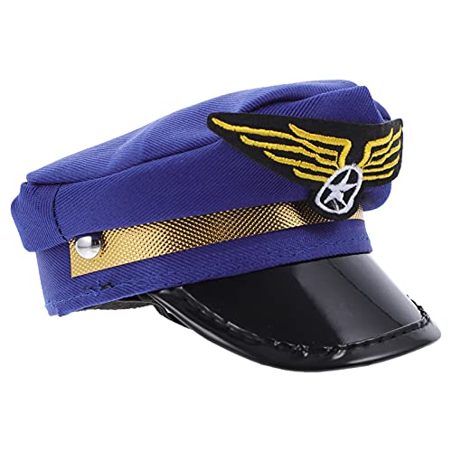 Veemoon 1stk Hundegeburtstagsmütze Hund Bucket Hat Hund Schutzhelm Haustier Bakerboy Hut Hund Flache Kappe Mini Airline Kapitänsmütze Hund Papa Hut Kind Pilot Weihnachtsmütze Polyester von Veemoon