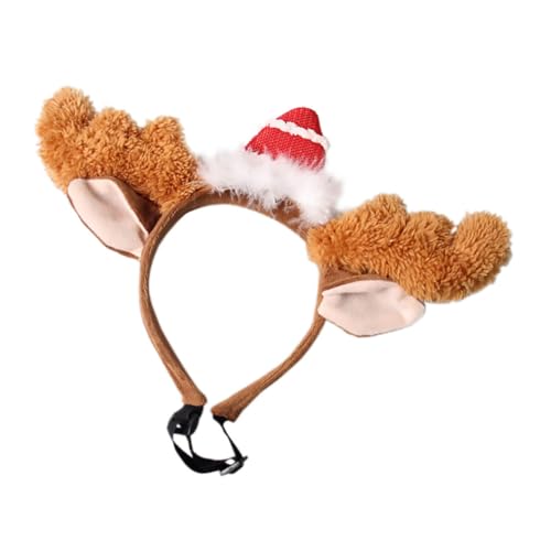 Veemoon Weihnachtliches Haustier-Stirnband Für Hunde – Festliches Weihnachtsoutfit Mit Plüschdetails – Ideal Für Kleine Hunde – Perfekte Weihnachtsaccessoires Für Tierische Festtagsfreude von Veemoon