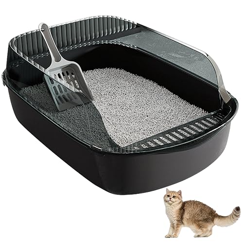 Große Katzenstreu -Tabletts 12 l PP Deepen Katzenstreubox mit Schaufel Anti Splash abnehmbar doppelschichtfärbungsfeste Katzenstrauder -Schale Große Katzen -Toilette für Katzenbedarf Katzenbesit von Veesper