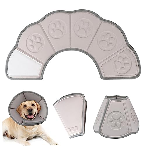 Hundekegelkragen Verstellbare Bequeme Eva-Hundekegel nach der Operation weicher elisabethanischer Kragen für Hundenhalle mit Fastenklebeband und Massagestelle für kleine mittelgroße Hund 24-29 cm von Veesper