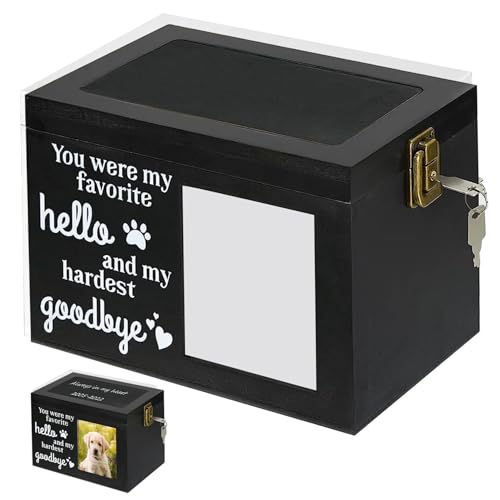 Tierurnen,Haustierurne für Hunde Holzhund Urnen für Asche Haustierasche Urne mit Fotorahmen Memorial Keepsake Urn Box Cremation Urnen für Asche Verlust Haustier Remembrance Geschenkhund Asche von Veesper