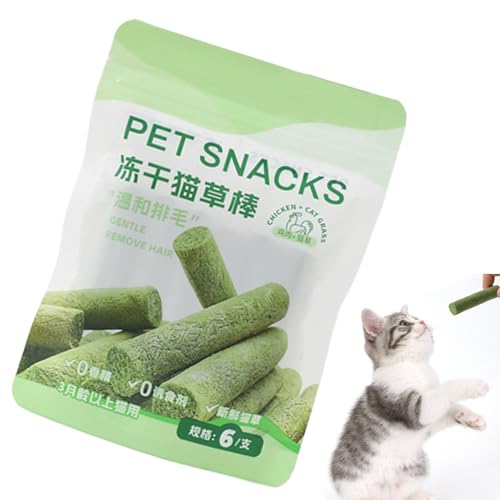 Katzengras Sticks,Essbare Leckerlis Zur Zahnreinigung - Hühner Geschmack Gefriergetrockneter Katzengras Snack Gegen Haarballen & Zahnpflege Mit Appetitanregung Katzengras Sticks,Essbare Leckerlis Zur Zahnreinigung - Hühner Geschmack Gefriergetrockneter Katzengras Snack Gegen Haarballen & Zahnpflege Mit Appetitanregung von Veeteah