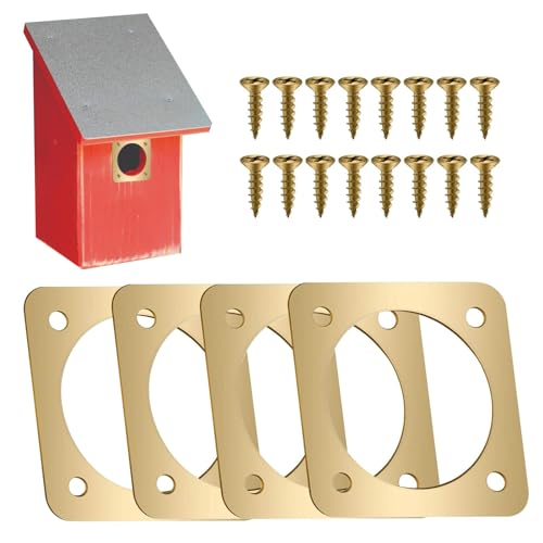 Veeteah Bluebird House Guard aus Metall, Raubtierschutz aus Metall für Bluebird House - 4 Stück Vogelhaus-Ersatzschutz,Metall-Vogelhaus-Lochschutz, Vogelhaus-Schutzschutz für östliche Bluebird-Häuser von Veeteah