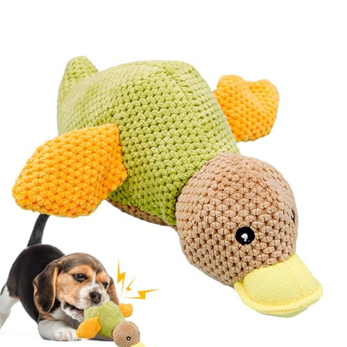 Veeteah Hundespielzeug Entengeräusch,Plüsch-Quetschente-Hundespielzeug - Niedliches Beißspielzeug für Entenhunde | Hundeübungsspielzeug für kleine, mittlere und große Haustiere, Hundegeschenke von Veeteah