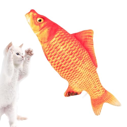 Veeteah Plüschfischkatze Spielzeug, Flopping Fisch mit Katzenminze - Realistische Fischform Catnip Doll,Cartoon Haustier Kätzchen Unterhaltende Bisszubehör für Hund, Welpe, kleine Tiere von Veeteah