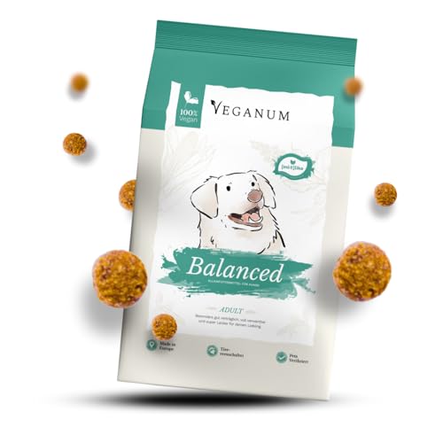 Veganum Balanced 100 Prozent Veganes Trockenfutter mit MEATLIKE Formel für Hunde Bedarfsdeckende nachhaltige und tierversuchsfreie Hundenahrung PETA Verifiziert Adult Hunde (12kg) von Veganum