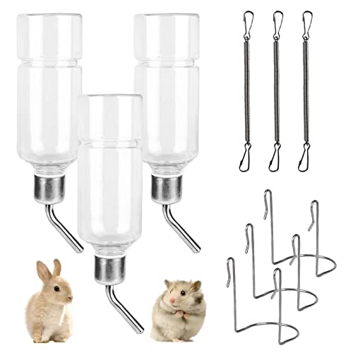 3 Stück Trinkflasche Kaninchen, Vegena 350 ml Nager Trinkflasche Automatischer Hängende Haustier Wasserflaschen Nagertränke Keine Tropf für Kleintiertränke Meerschweinchen Chinchillas Hamster von Vegena