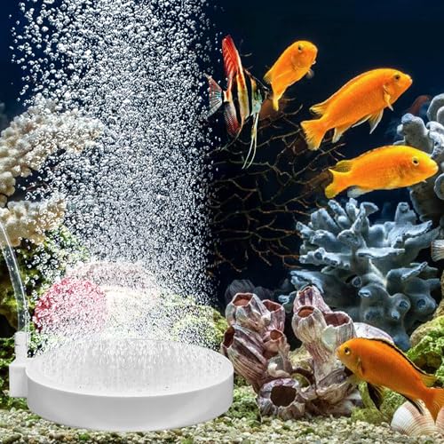 Aquarium Nano Air Stone, 10CM Aquarium Air Stones Oxygen Bubbler, Aquarium Bubbles Air Stone, Fish Tank Nano Bubble Stone, Disc Tiny Bubble Diffuser Release for Aquarium Hydroponics Fish Tank von Vegena