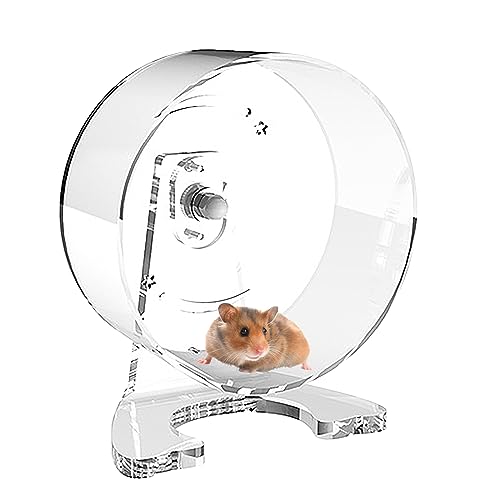 Hamsterrad leise, 20 cm Hamsterlaufrad, leises, drehendes Laufrad, transparentes Haustierlaufrad, für Hamster, Rennmäuse, Mäuse oder andere Kleintiere von Vegena