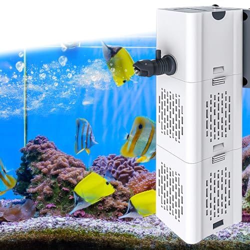 Vegena Aquarium Filter, Aquarium Innenfilter,Aquarienfilter,Aquarium Internal Filter,Einstellbarer Aquarienfilter Für Fisch Aquarium Und Turtle-Tank (6W 500L/H) von Vegena