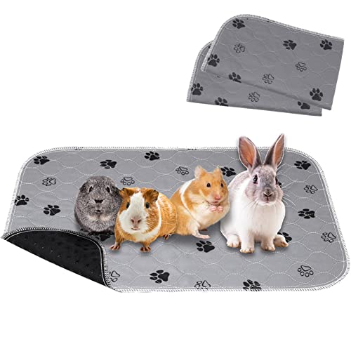 2 Stück 60X40cm PIPI Pads für Meerschweinchen，Waschbare und Wiederverwendbare PIPI Pads für Haustiere，rutschfeste und Absorbierende Trainingspads für Meerschweinchen/Hunde/Kaninchen/Andere Kleintiere von Vehipa