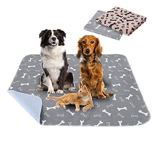 2 Stück 90*80cm Welpenunterlagen Waschbar, Wiederverwendbare Puppy Training Pads, rutschfeste und saugfähige Hundepinkeleinlagen für Hunde/Katzen/Kaninchen/Meerschweinchen von Vehipa