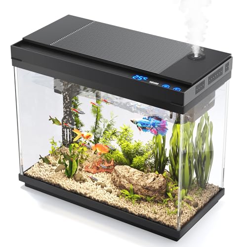 Vehipa Nano Aquarium, 8L Aquarium Klein mit intelligentem Luftbefeuchter, Temperaturanzeige, UHD-Glas, 7-Farben-Beleuchtung, 3 in 1 Leise Pumpe mit Filterung & Sauerstoffzufuhr & Zirkulation Vehipa Nano Aquarium, 8L Aquarium Klein mit intelligentem Luftbefeuchter, Temperaturanzeige, UHD-Glas, 7-Farben-Beleuchtung, 3 in 1 Leise Pumpe mit Filterung & Sauerstoffzufuhr & Zirkulation von Vehipa