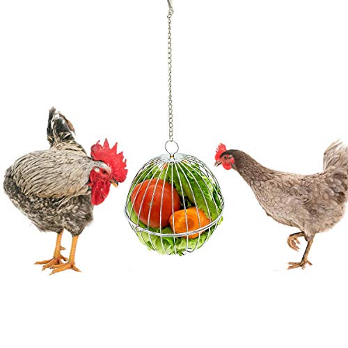 Hühner-Leckerli-Ball, Huhn, Gemüse-Futterspender, Gemüse, zum Aufhängen, Spielzeug für Hühner, Hühner, zum Aufhängen, Futterstall, Spielzeug für Hühner von Vehomy