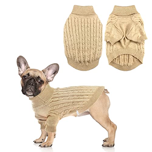 Vehomy Hund Rollkragenpullover Hund Pullover Pullover Sweater für kleine mittelgroße Hunde Haustier Strickwaren Kleidung Hund Strickpullover Outfit Welpe Hund Katze Warm Shirt Kleidung L von Vehomy