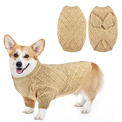 Vehomy Hundepullover Pullover Kleine Hunde Frühlingskleidung mit Rhombischem Muster Welpen Frühling Shirt Hund Hohlmuster Strickwaren Welpe Katze Atmungsaktiv Strickshirt Outfit für kleine mittelgroße Hunde XXL von Vehomy