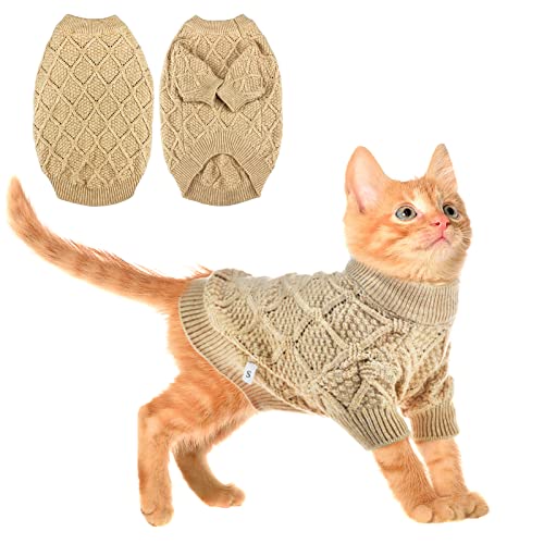 Vehomy Hundepullover Pullover Kleine Hunde Frühlingskleidung mit Rhombischem Muster Welpen Frühling Shirt Hund Hohlmuster Strickwaren Welpe Katze Atmungsaktiv Strickshirt Outfit für kleine mittelgroße Hunde M von Vehomy