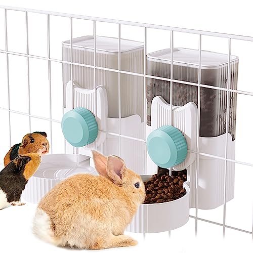 Vehomy Kaninchen-Wasser-Futterspender für Kleintiere, zum Aufhängen, automatischer Futter-Wasserspender für Kaninchen, Chinchilla, Meerschweinchen, Igel, Frettchen, Wasser- und Futterspender, Blau von Vehomy